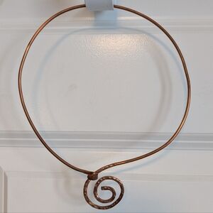 Handcrafted Copper Spiral Choker Necklace - Copper Color